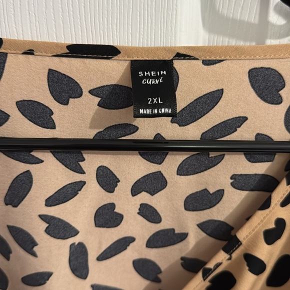 Printed Wrap Waist Belted Peplum Blouse - Picture 5 of 13